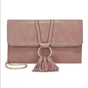 NWT!!! INC Jeenn fold over clutch bag/shoulder bag - Mauve/Dusty Pink Color